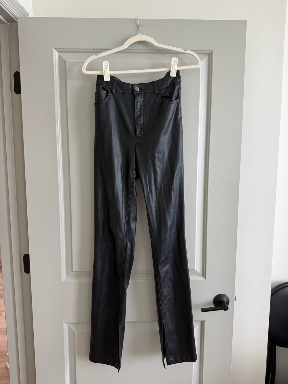 Zara Black Skinny Faux Leather Jeans